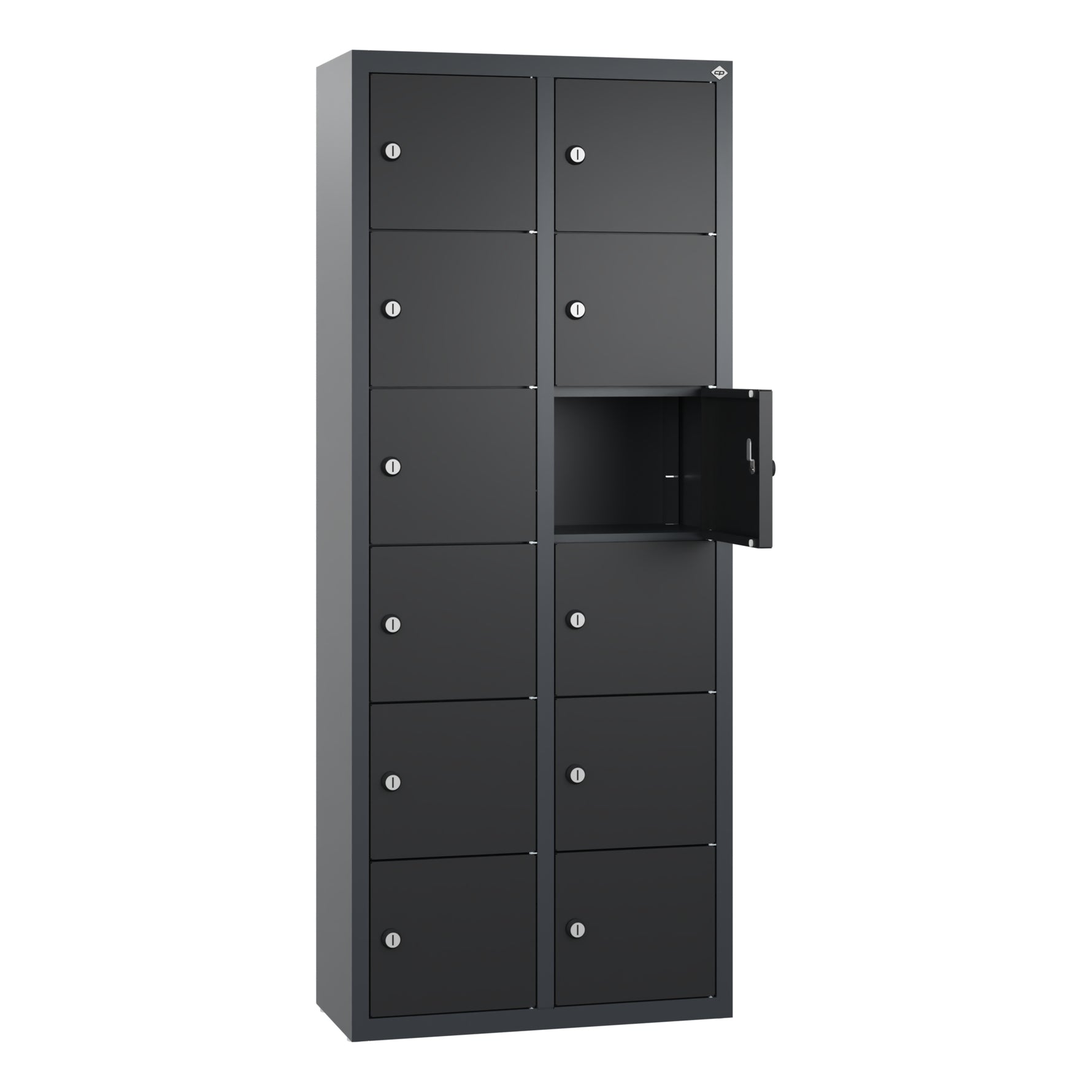 C+P Wandschließfach Intro 460 x 1.130 x 200 mm (B x H x T) 12 Fächer anthrazitgrau – Produktbild 4