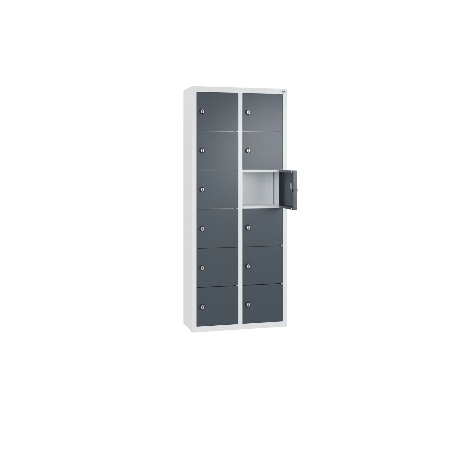 C+P Wandschließfach Intro 460 x 1.130 x 200 mm (B x H x T) 12 Fächer lichtgrau – Produktbild 2