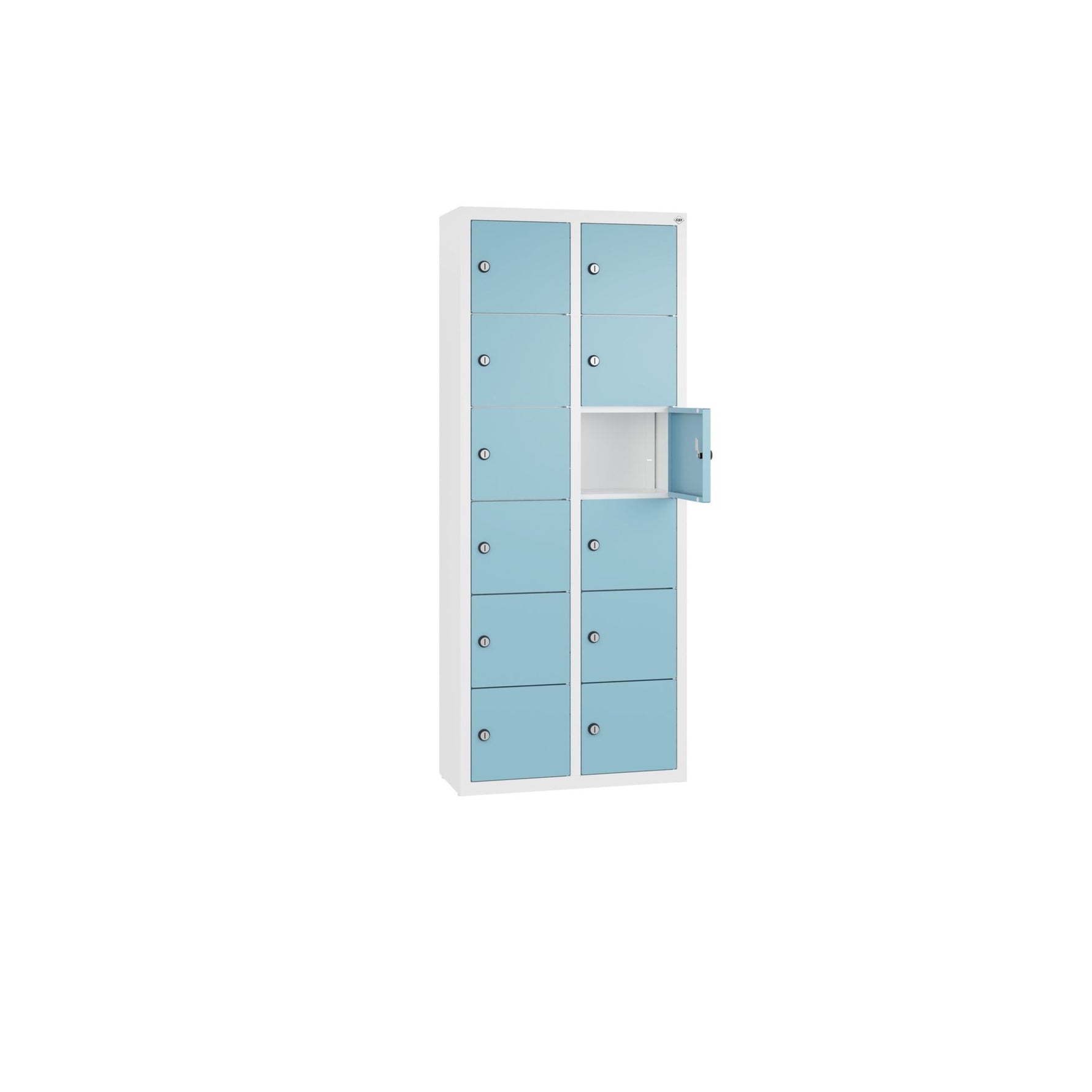 C+P Wandschließfach Intro 460 x 1.130 x 200 mm (B x H x T) 12 Fächer verkehrsweiß – Produktbild 3