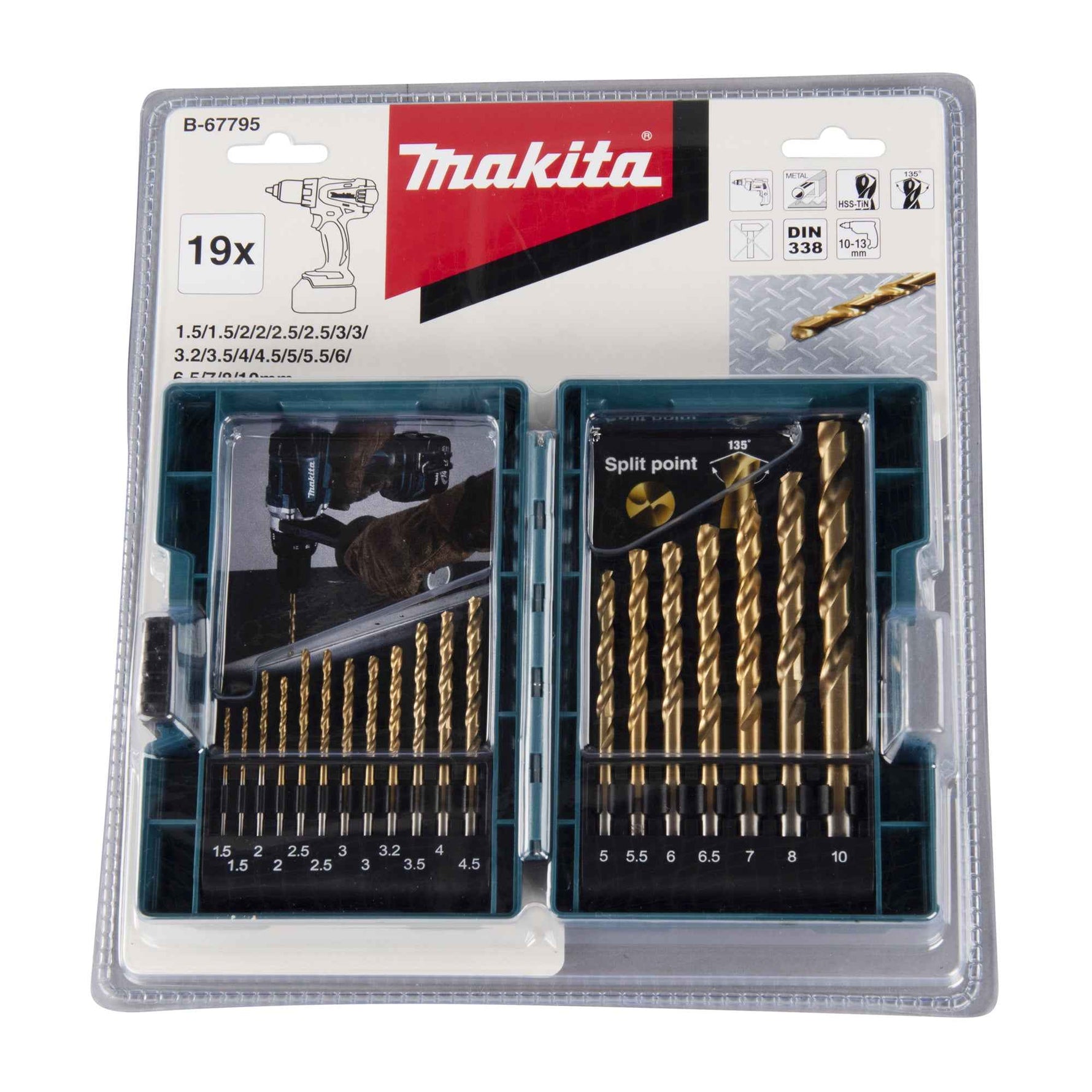 Makita® Bohrersatz Longlife HSS TiN 19 Teile