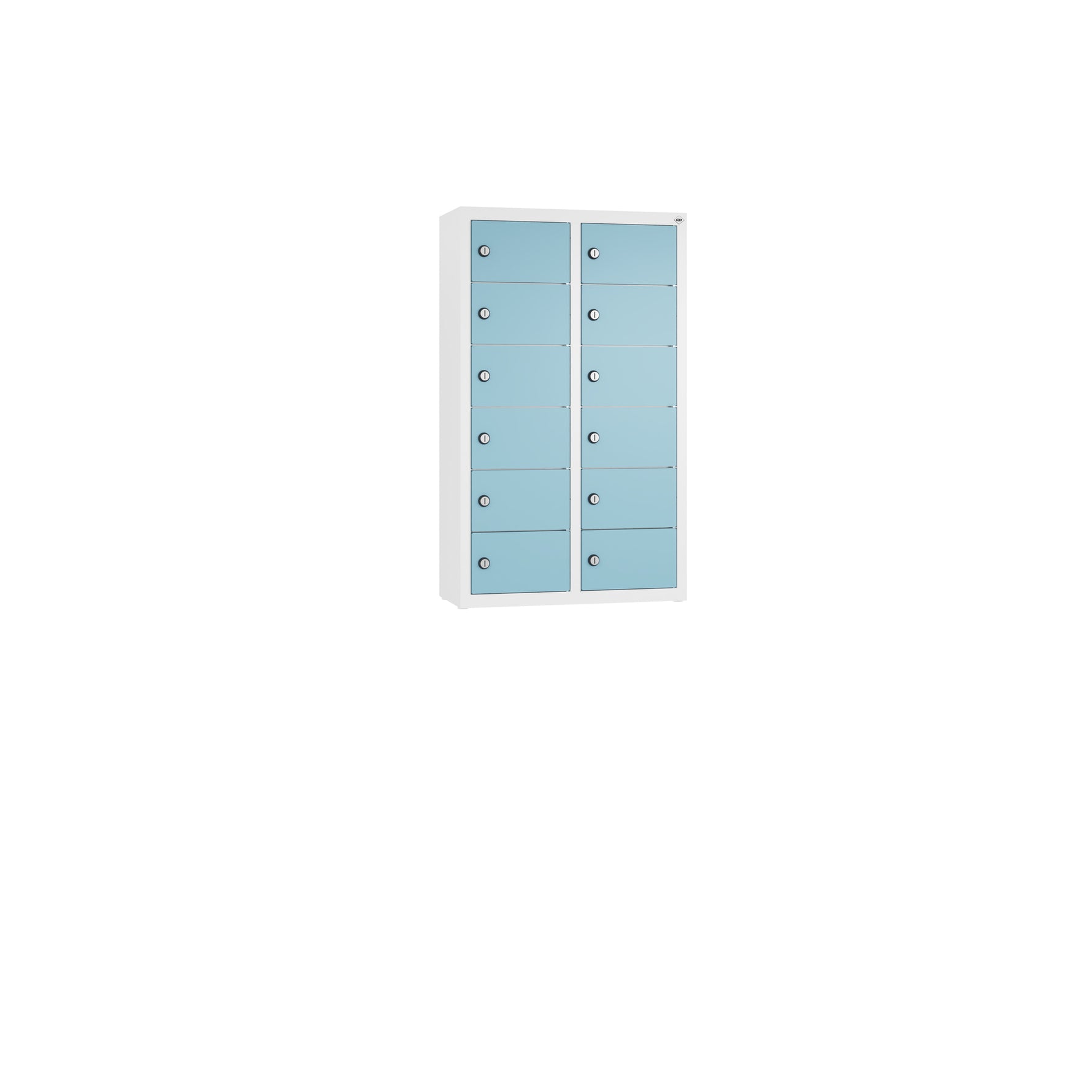 C+P Wandschließfach Intro 460 x 770 x 200 mm (B x H x T) 12 Fächer verkehrsweiß – Produktbild 3