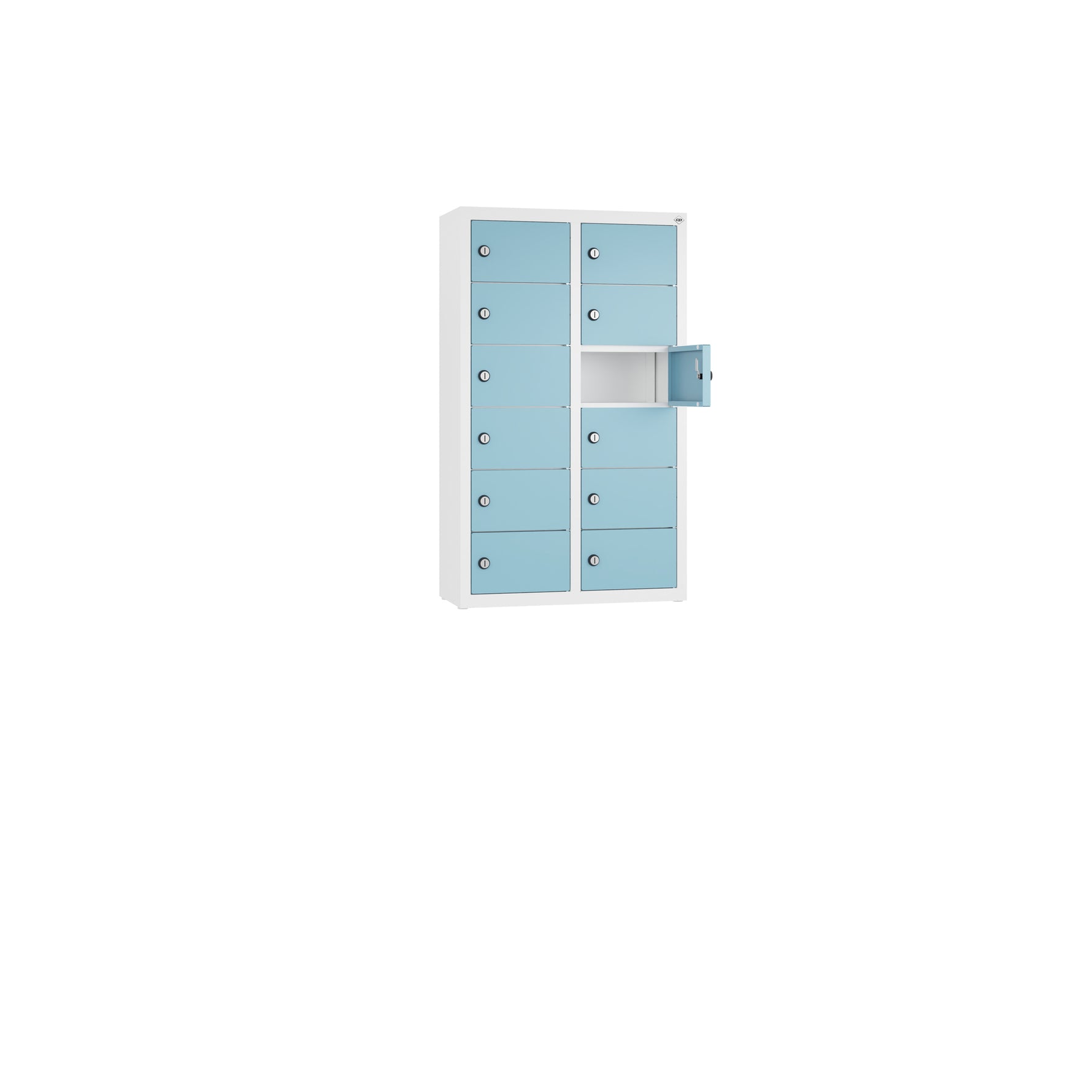 C+P Wandschließfach Intro 460 x 770 x 200 mm (B x H x T) 12 Fächer verkehrsweiß – Produktbild 4