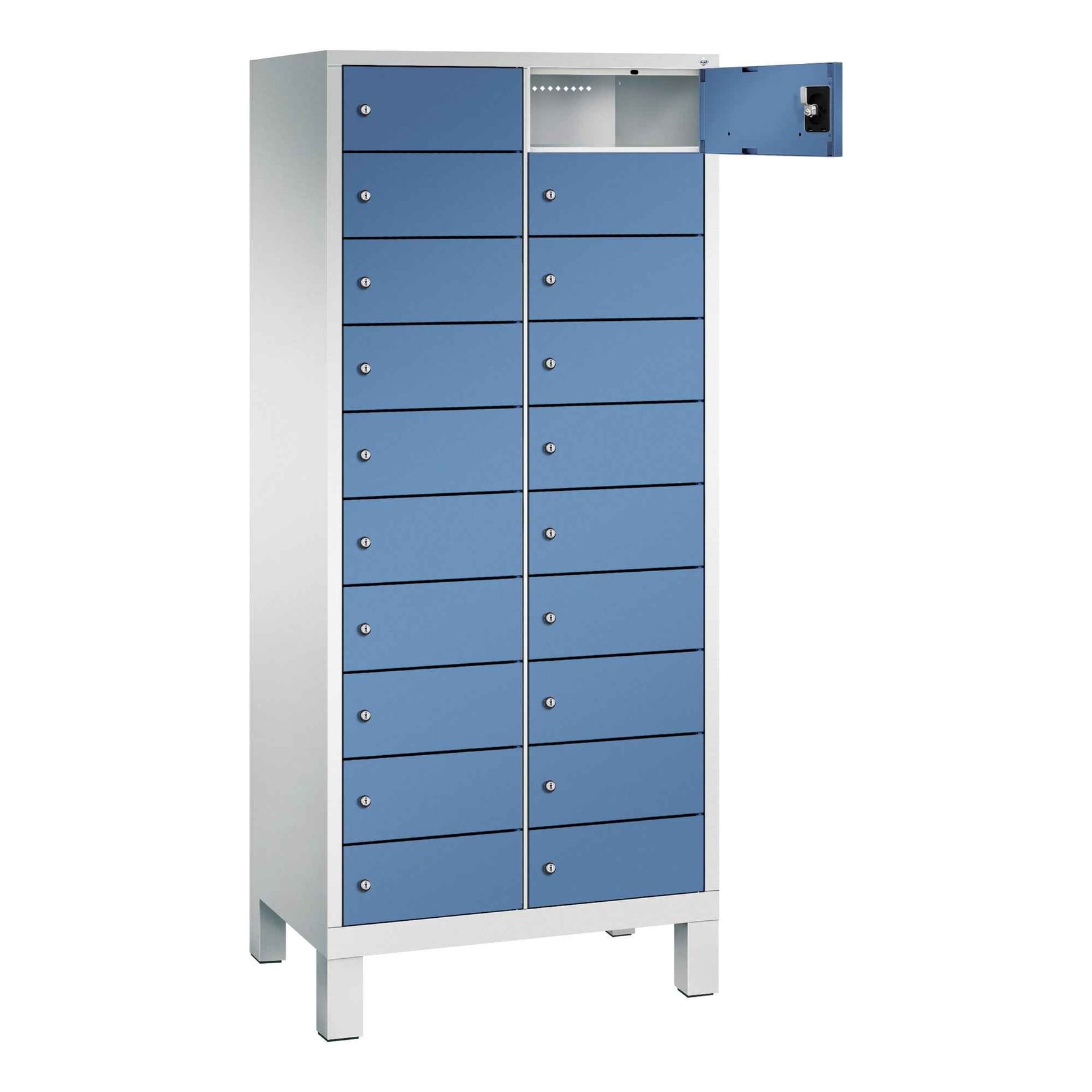 C+P Schließfachschrank Evolo48 mit Standfuß 2 x 10 Fächer