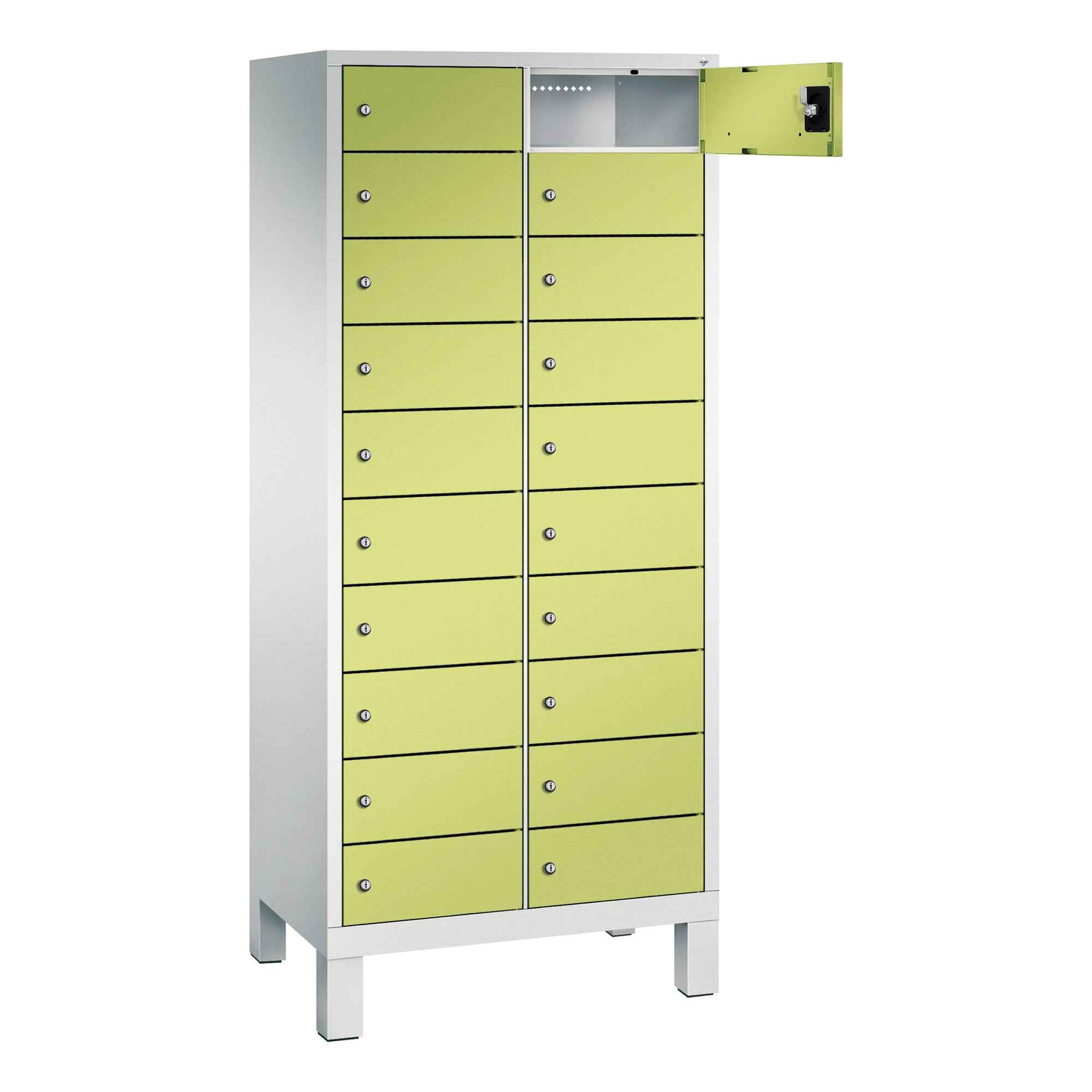 C+P Schließfachschrank Evolo48 mit Standfuß 2 x 10 Fächer