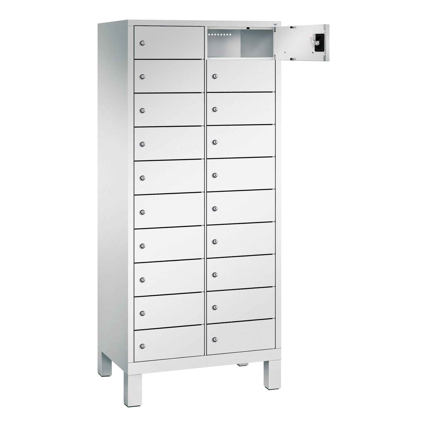 C+P Schließfachschrank Evolo48 mit Standfuß 2 x 10 Fächer