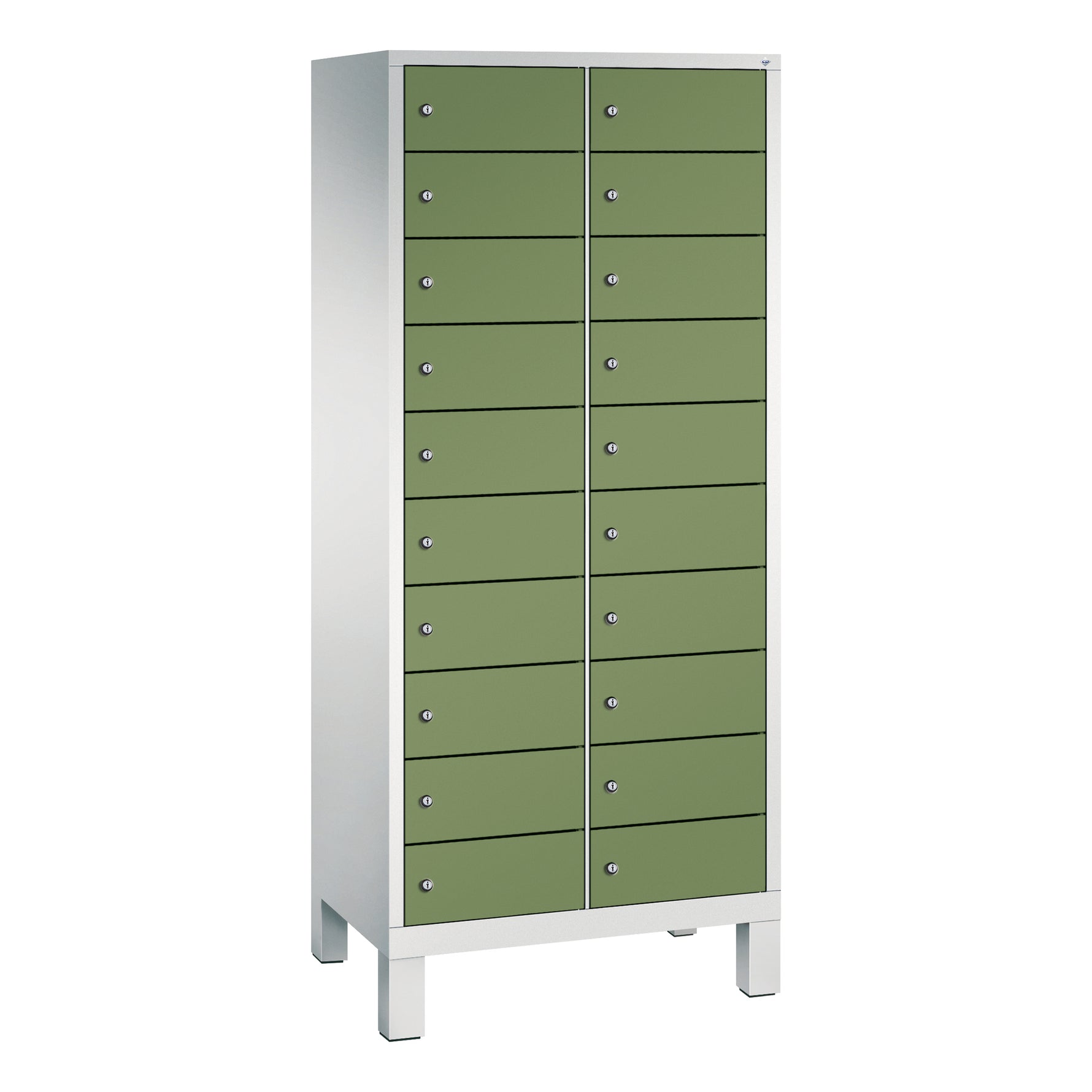 C+P Schließfachschrank Evolo48 mit Standfuß 2 x 10 Fächer – Produktbild 10