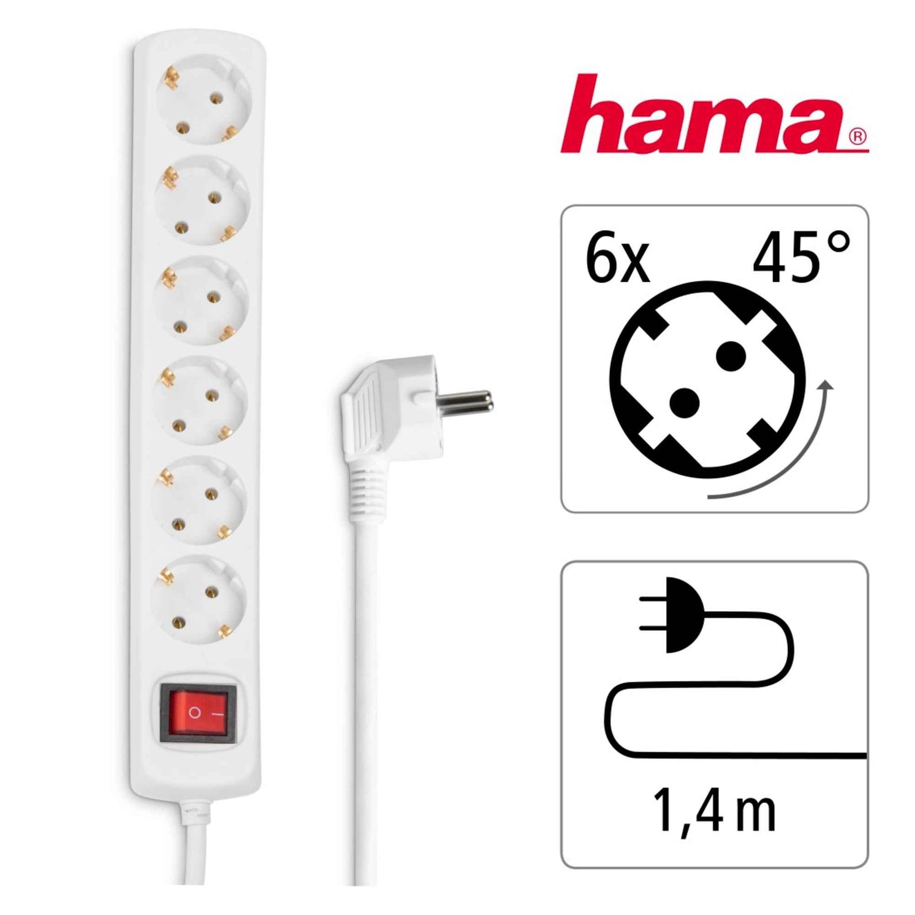 Hama Steckdosenleiste 1,4 m weiß