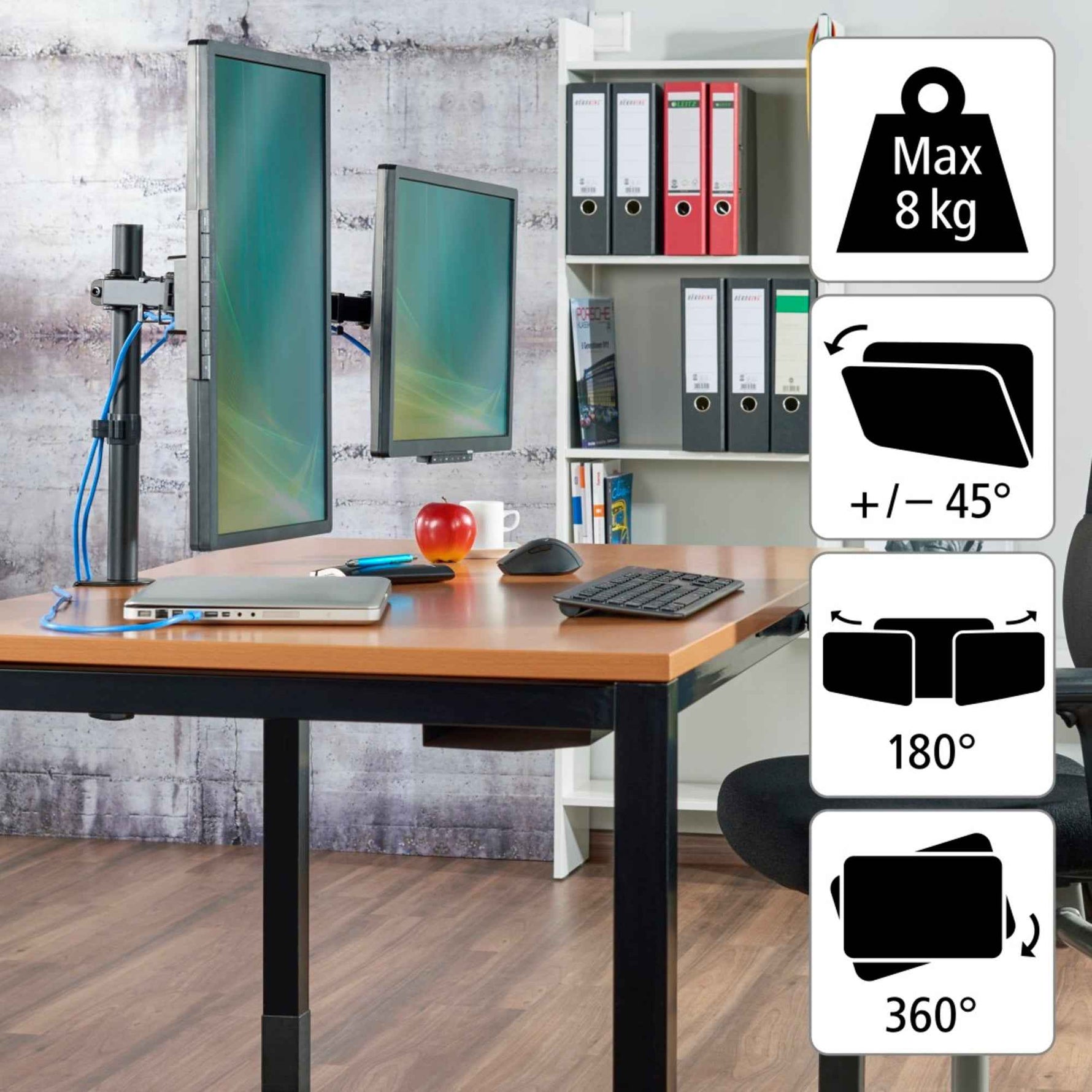 Hama Monitorschwenkarm FULLMOTION 2 Arme