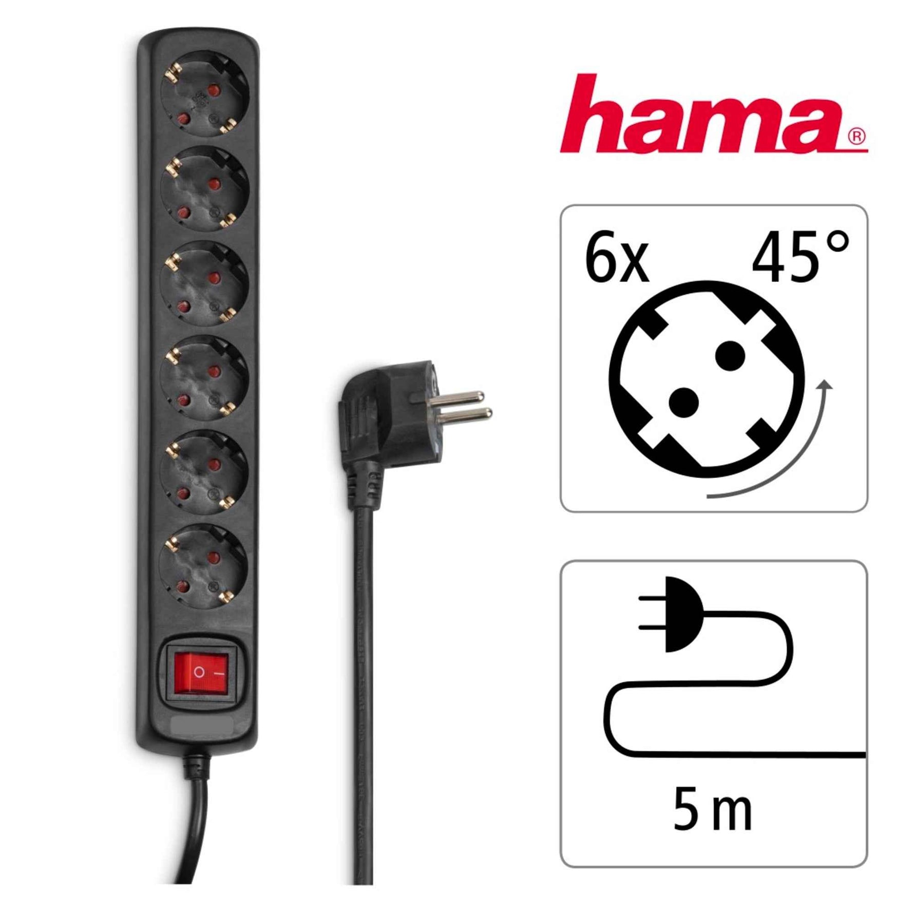Hama Steckdosenleiste schwarz