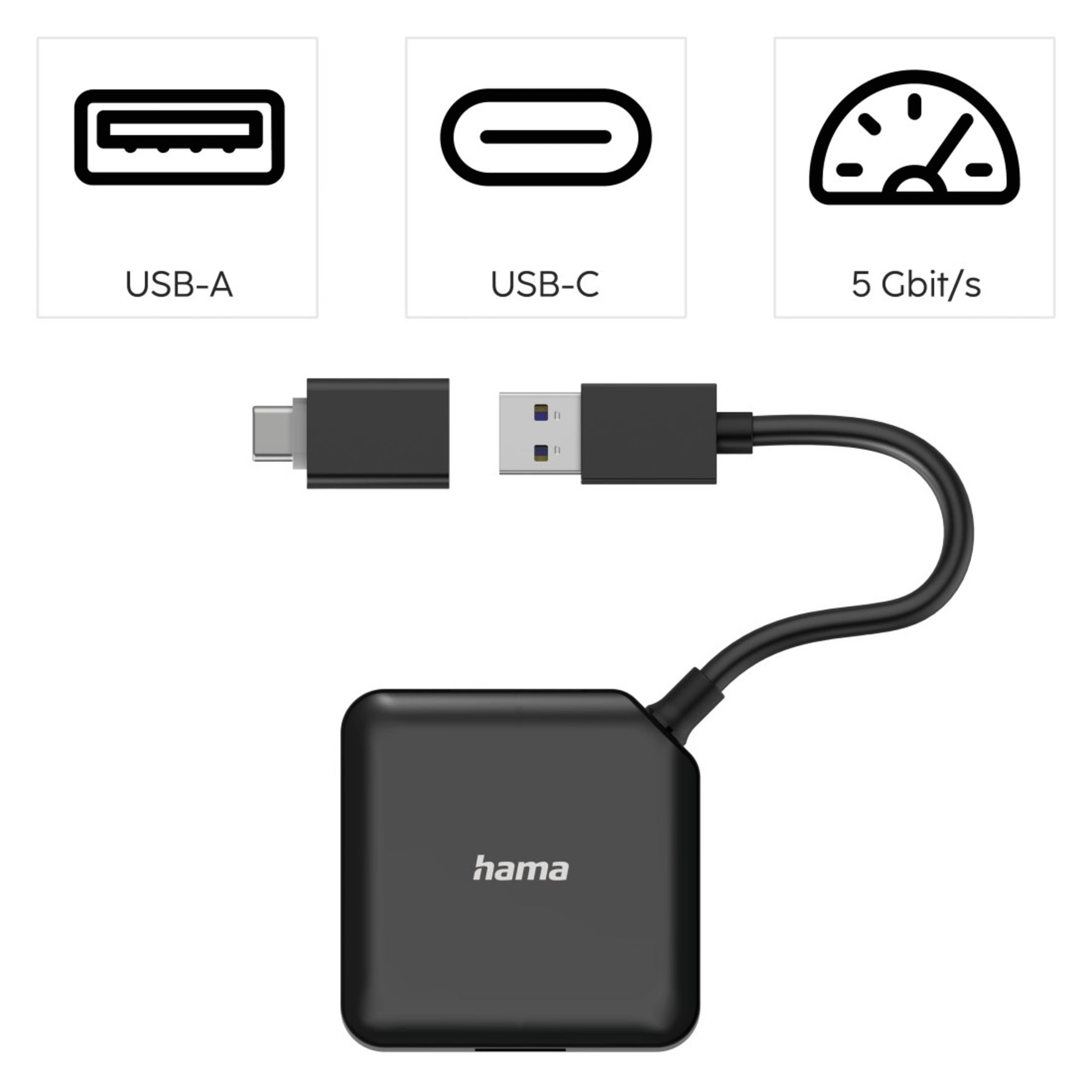 Hama USB-Hub USB-A, USB-C - Wiepa Bürofachpartner