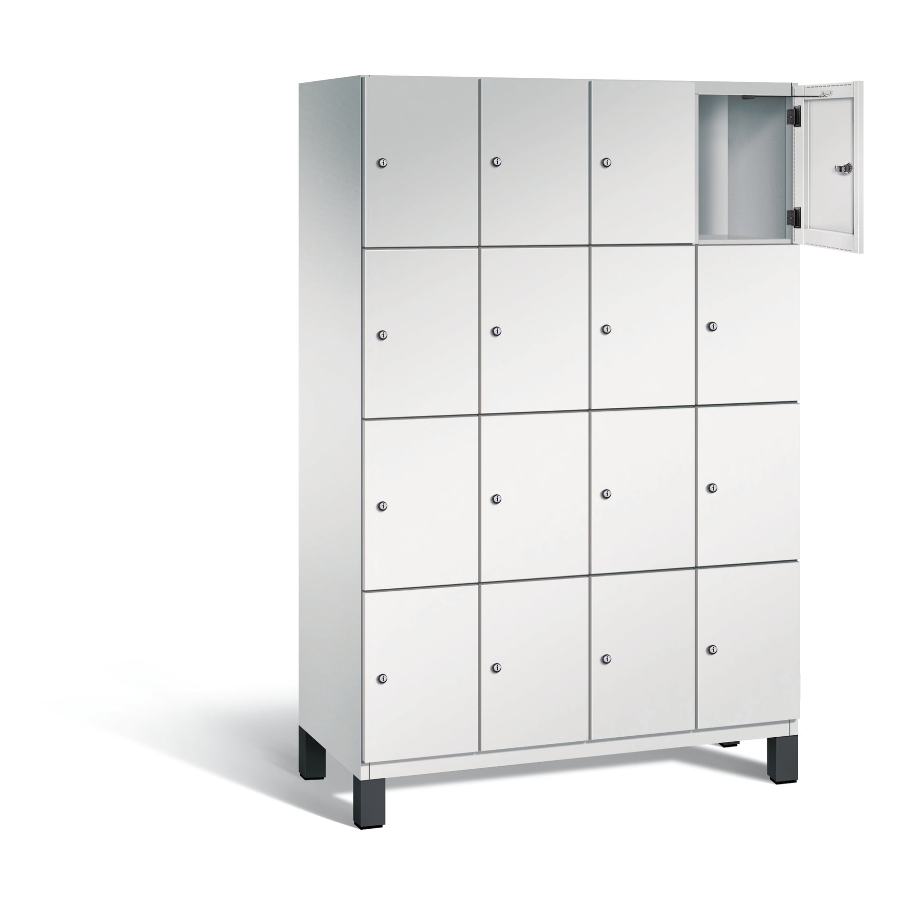 C+P Schließfachschrank Cambio 1.200 x 1.980 x 525 mm (B x H x T) 16 Fächer lichtgrau – Produktbild 6