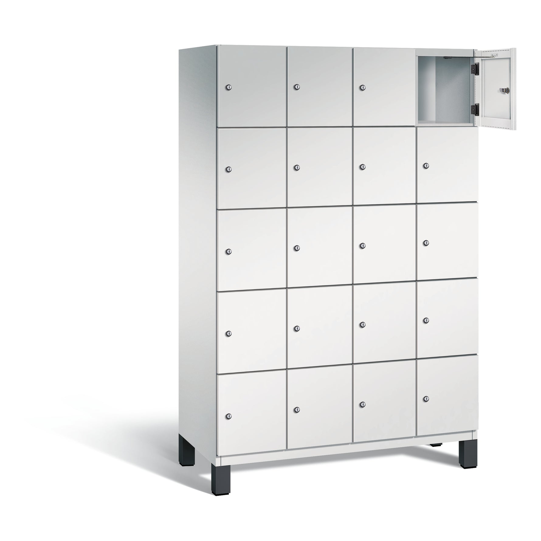 C+P Schließfachschrank Cambio 1.200 x 1.980 x 525 mm (B x H x T) 20 Fächer lichtgrau – Produktbild 6