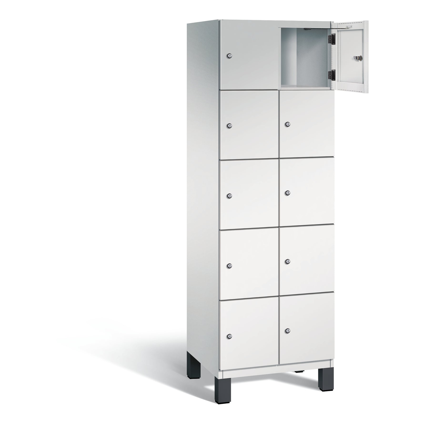 C+P Schließfachschrank Cambio 600 x 1.980 x 525 mm (B x H x T) 10 Fächer lichtgrau – Produktbild 6