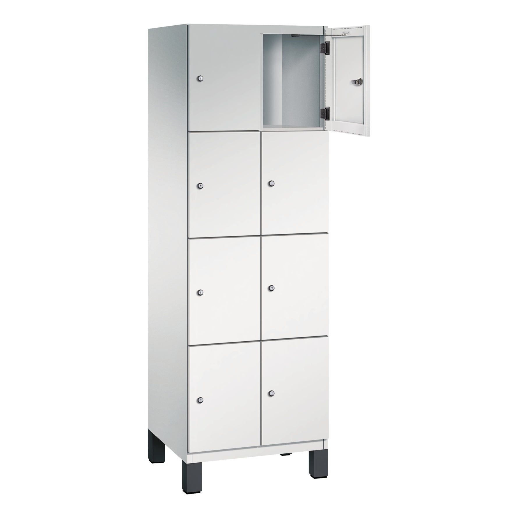 C+P Schließfachschrank Cambio 600 x 1.980 x 525 mm (B x H x T) 8 Fächer lichtgrau – Produktbild 6