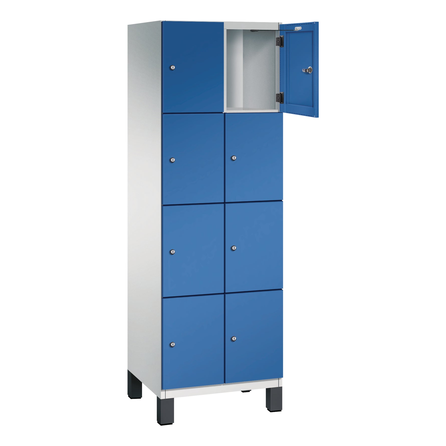 C+P Schließfachschrank Cambio 600 x 1.980 x 525 mm (B x H x T) 8 Fächer lichtgrau – Produktbild 2