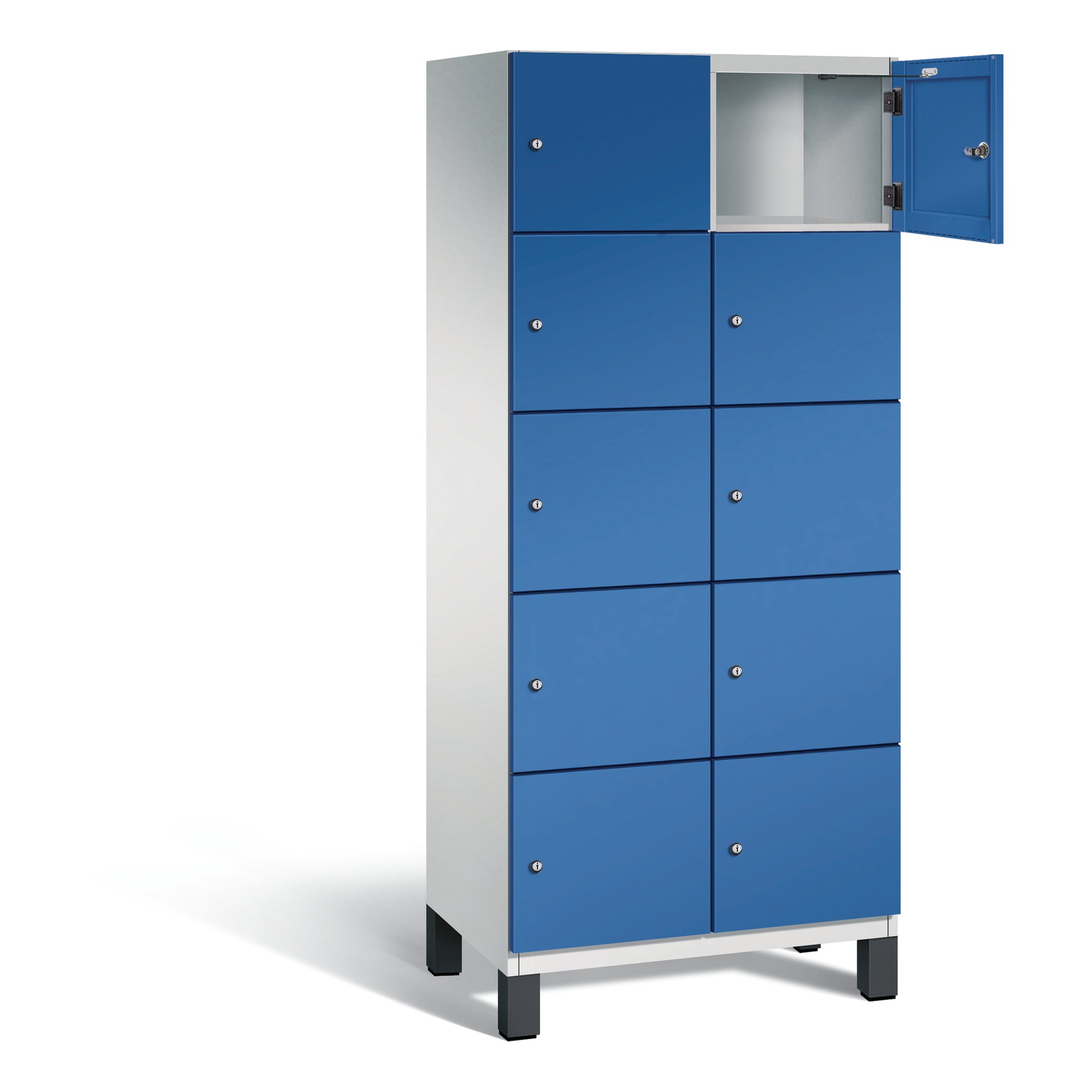 C+P Schließfachschrank Cambio 800 x 1.980 x 525 mm (B x H x T) 10 Fächer lichtgrau – Produktbild 4