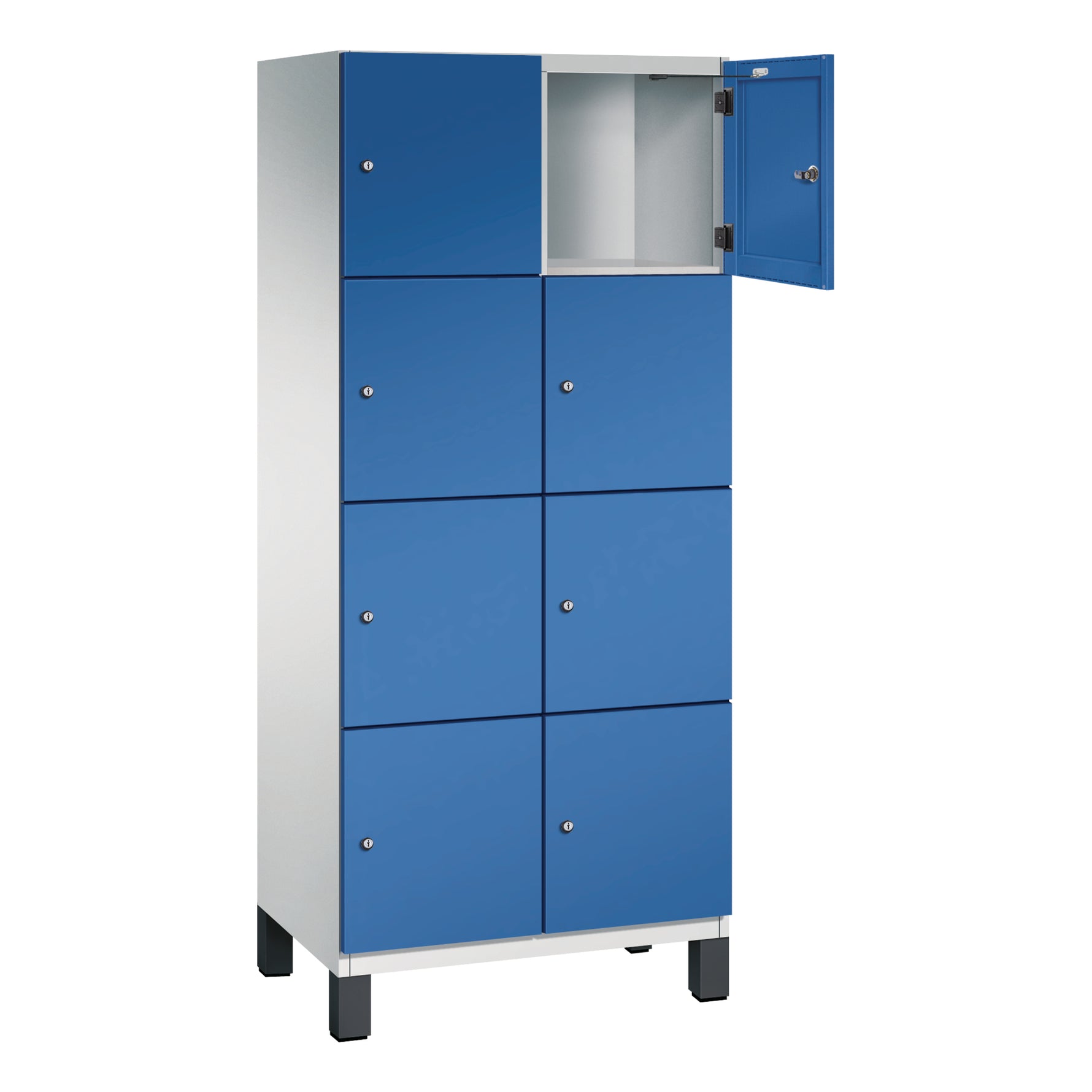 C+P Schließfachschrank Cambio 800 x 1.980 x 525 mm (B x H x T) 8 Fächer lichtgrau – Produktbild 2