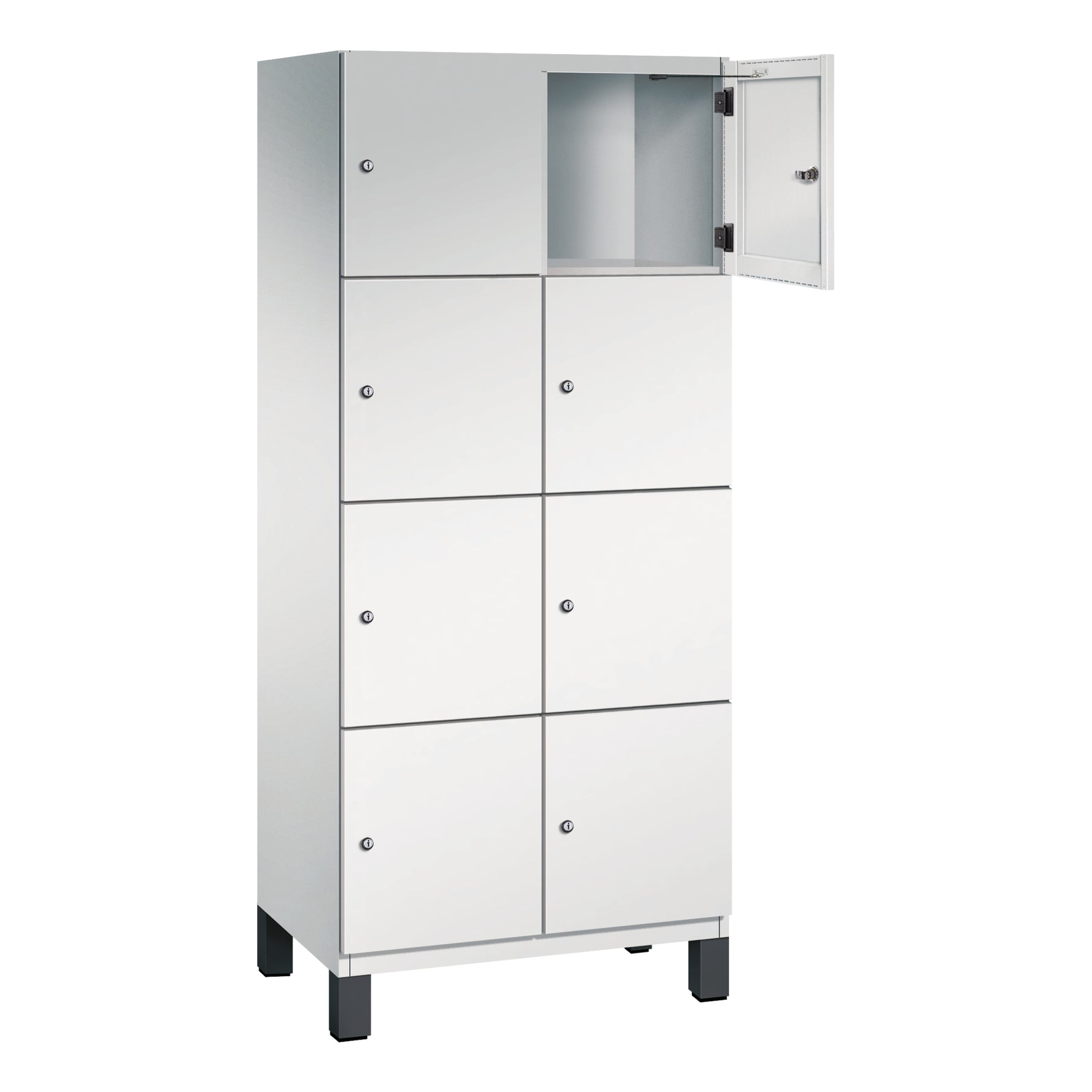 C+P Schließfachschrank Cambio 800 x 1.980 x 525 mm (B x H x T) 8 Fächer lichtgrau – Produktbild 6