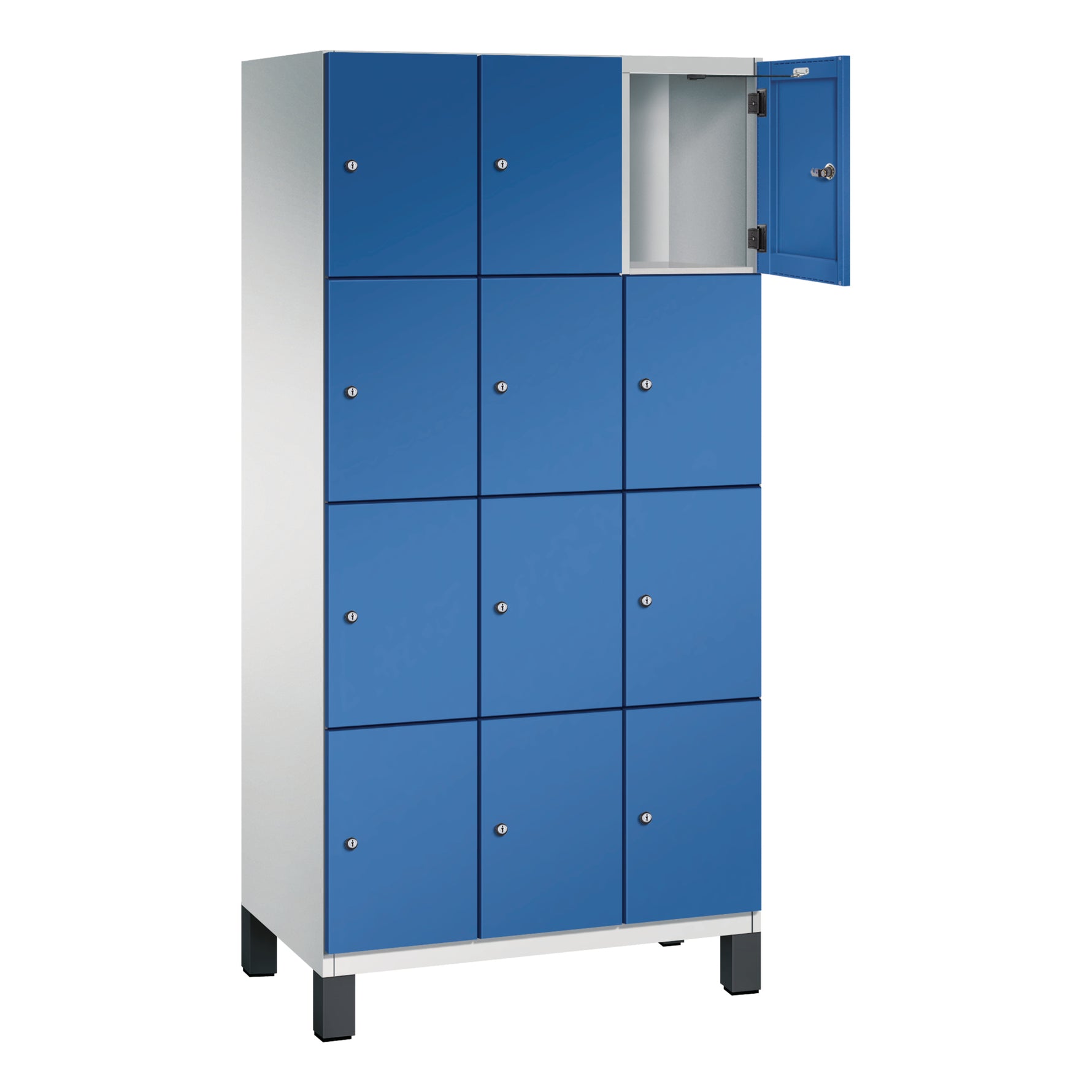 C+P Schließfachschrank Cambio 900 x 1.980 x 525 mm (B x H x T) 12 Fächer lichtgrau – Produktbild 2