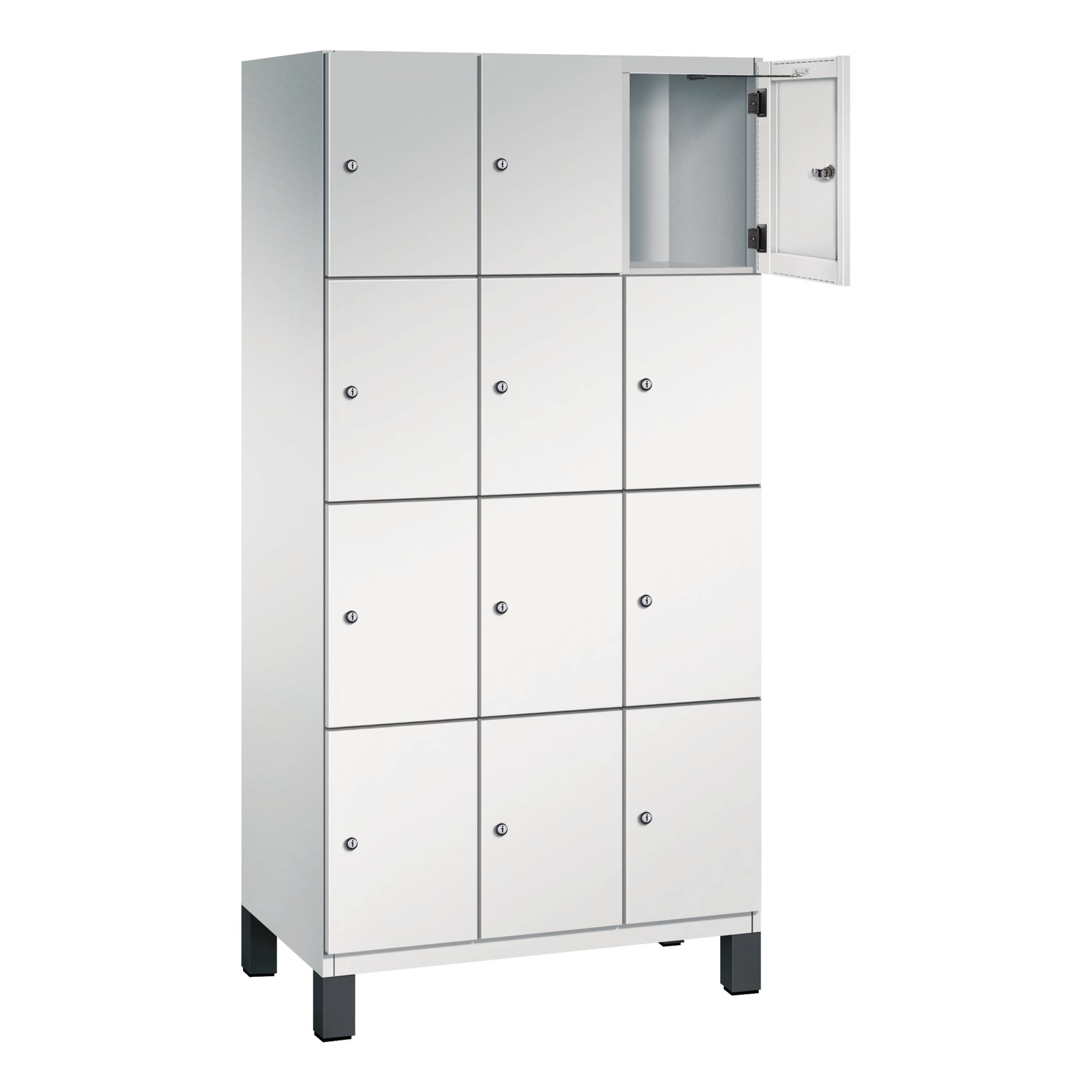 C+P Schließfachschrank Cambio 900 x 1.980 x 525 mm (B x H x T) 12 Fächer lichtgrau – Produktbild 6