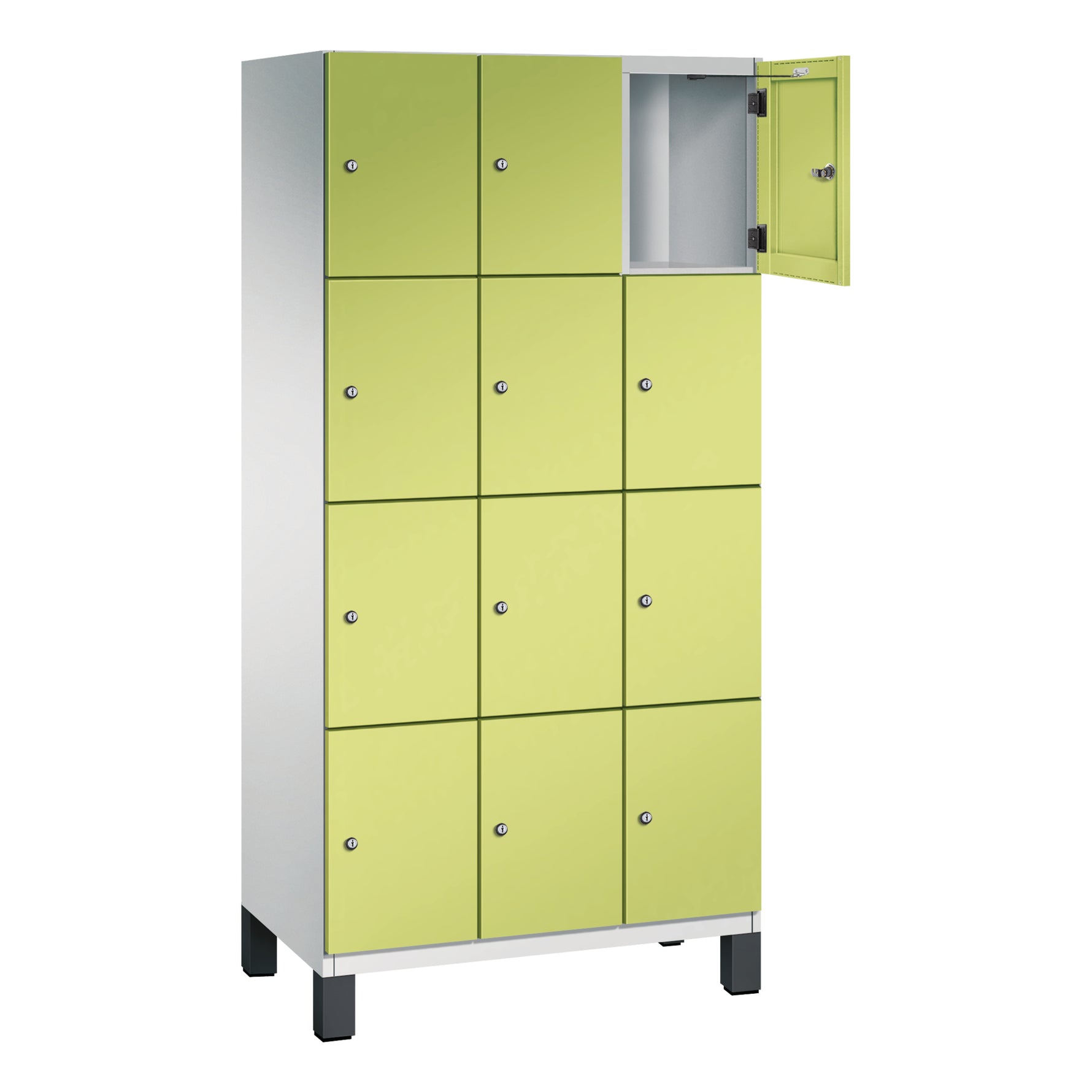 C+P Schließfachschrank Cambio 900 x 1.980 x 525 mm (B x H x T) 12 Fächer lichtgrau – Produktbild 4