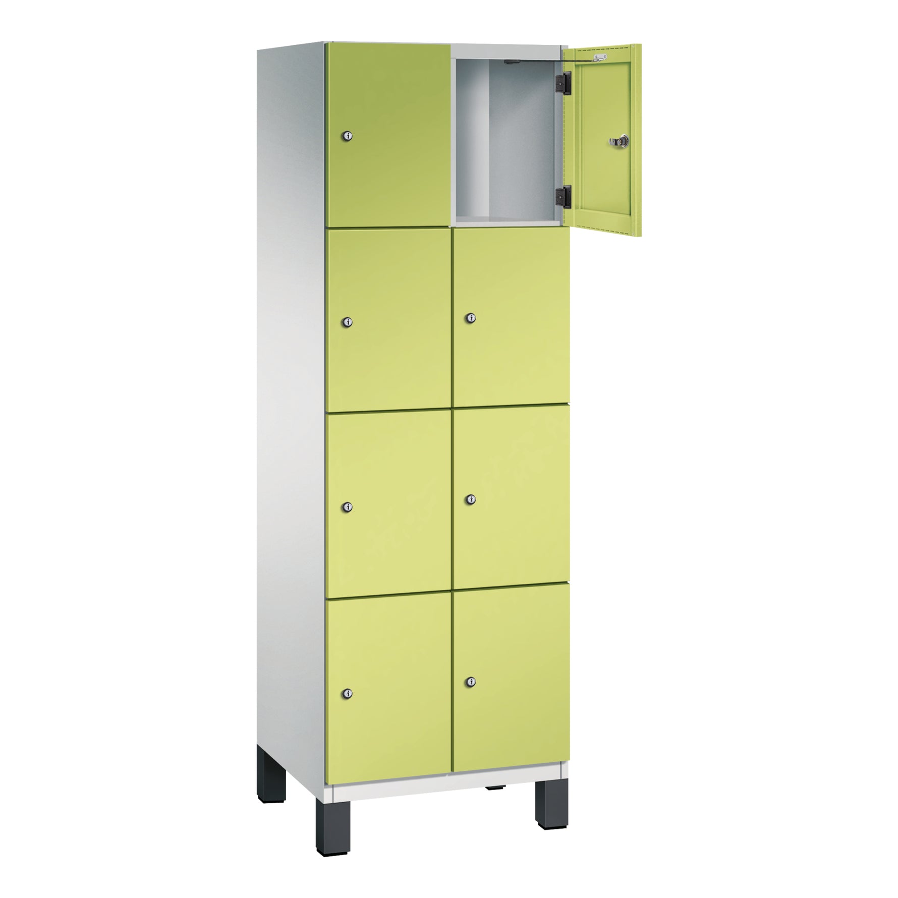 C+P Schließfachschrank Cambio 600 x 1.980 x 525 mm (B x H x T) 8 Fächer lichtgrau – Produktbild 4