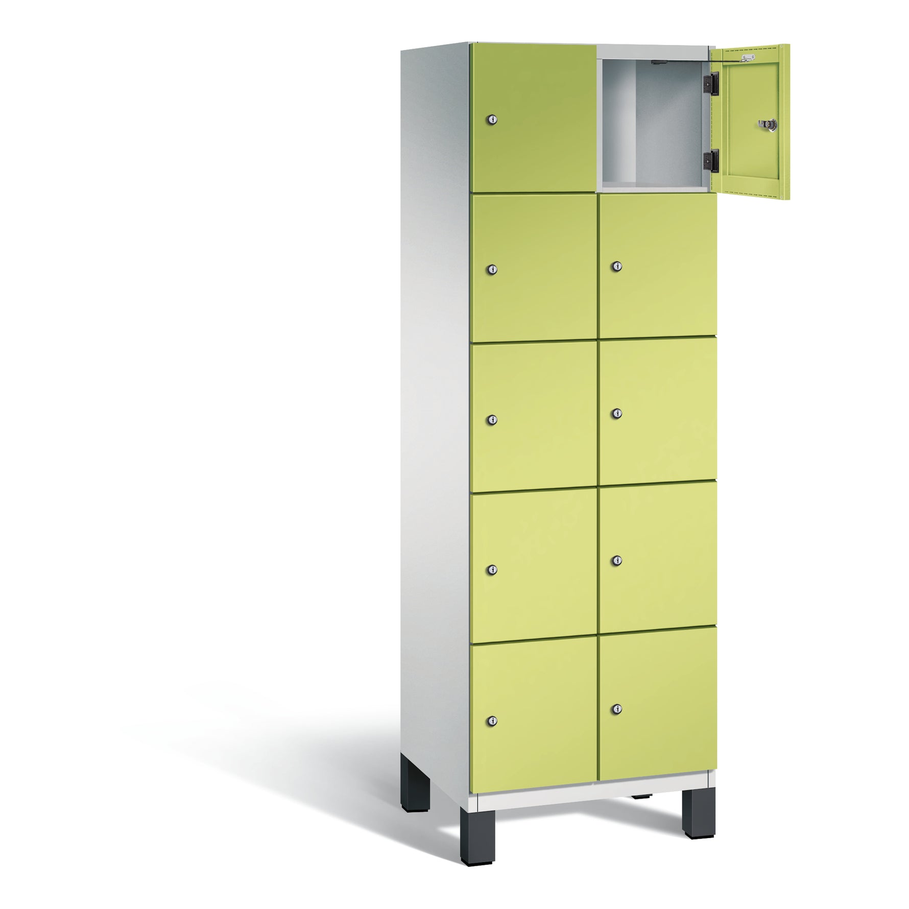 C+P Schließfachschrank Cambio 600 x 1.980 x 525 mm (B x H x T) 10 Fächer lichtgrau – Produktbild 4