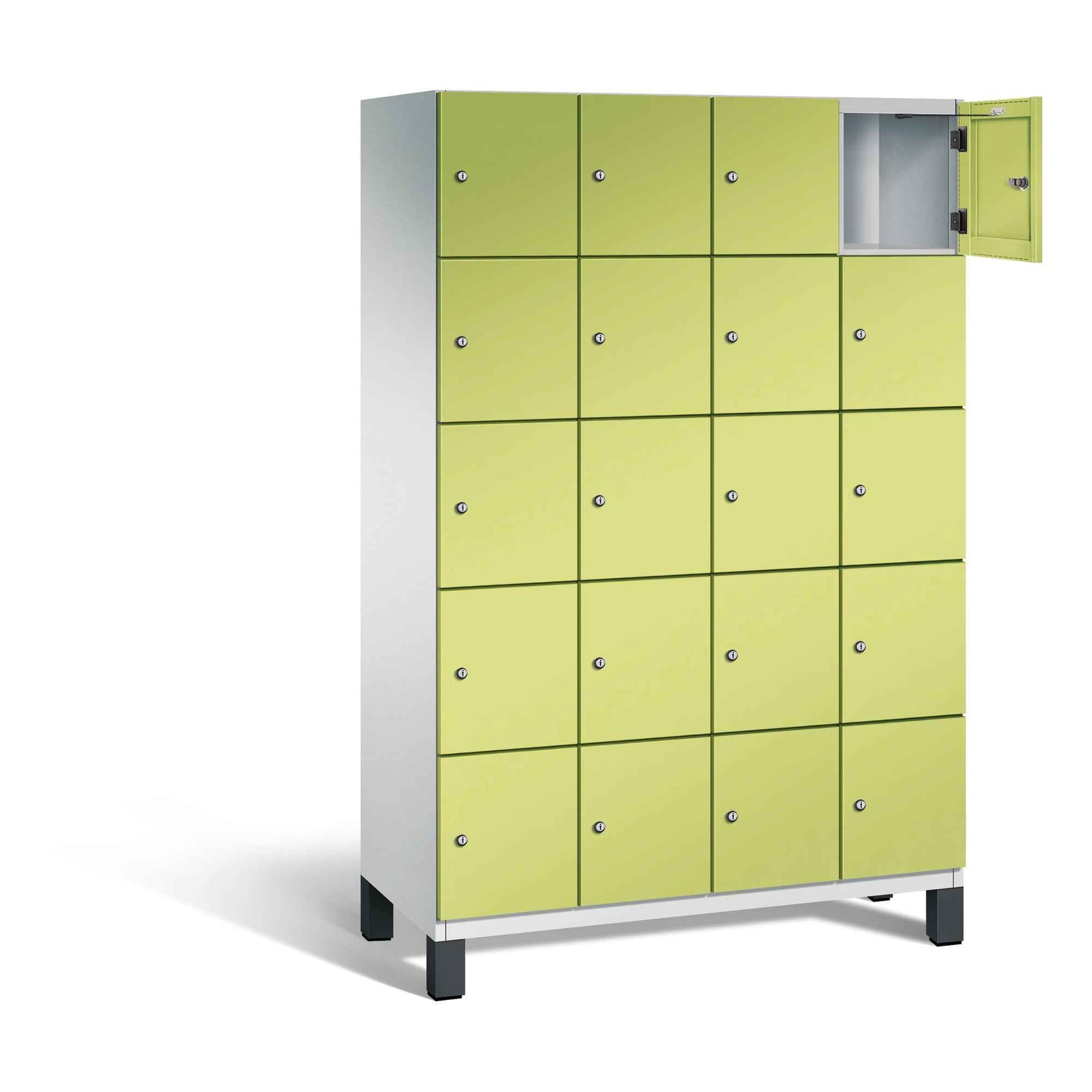 C+P Schließfachschrank Cambio 1.200 x 1.980 x 525 mm (B x H x T) 20 Fächer lichtgrau