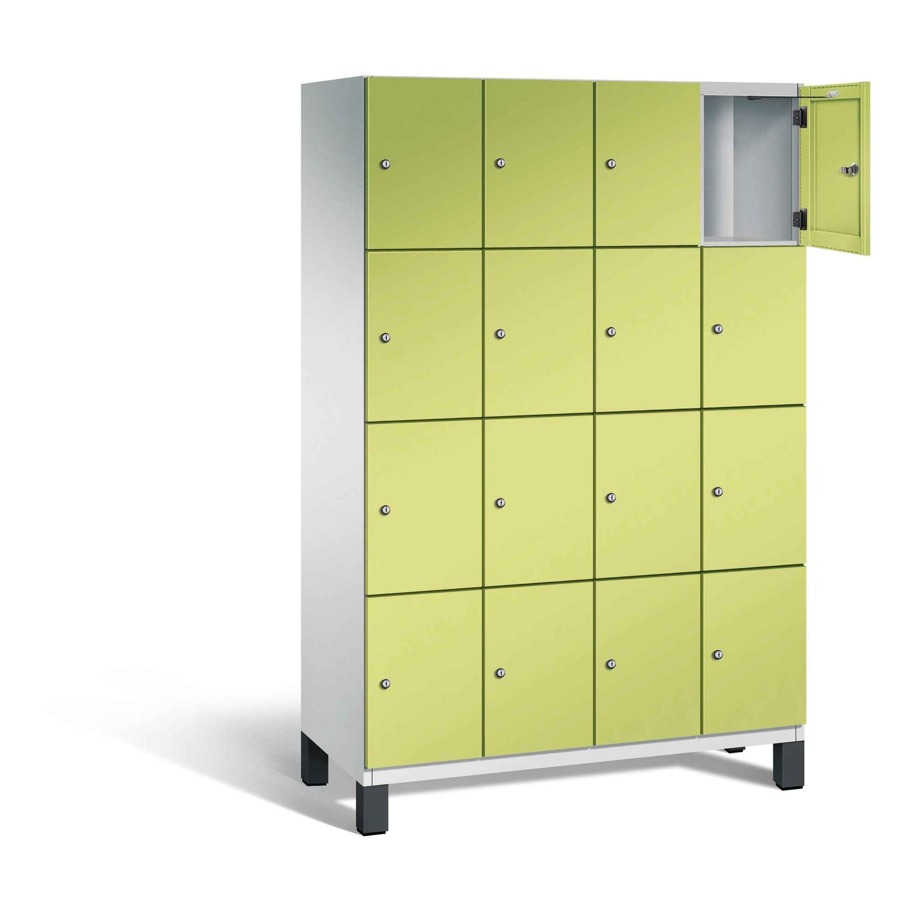 C+P Schließfachschrank Cambio 1.200 x 1.980 x 525 mm (B x H x T) 16 Fächer lichtgrau