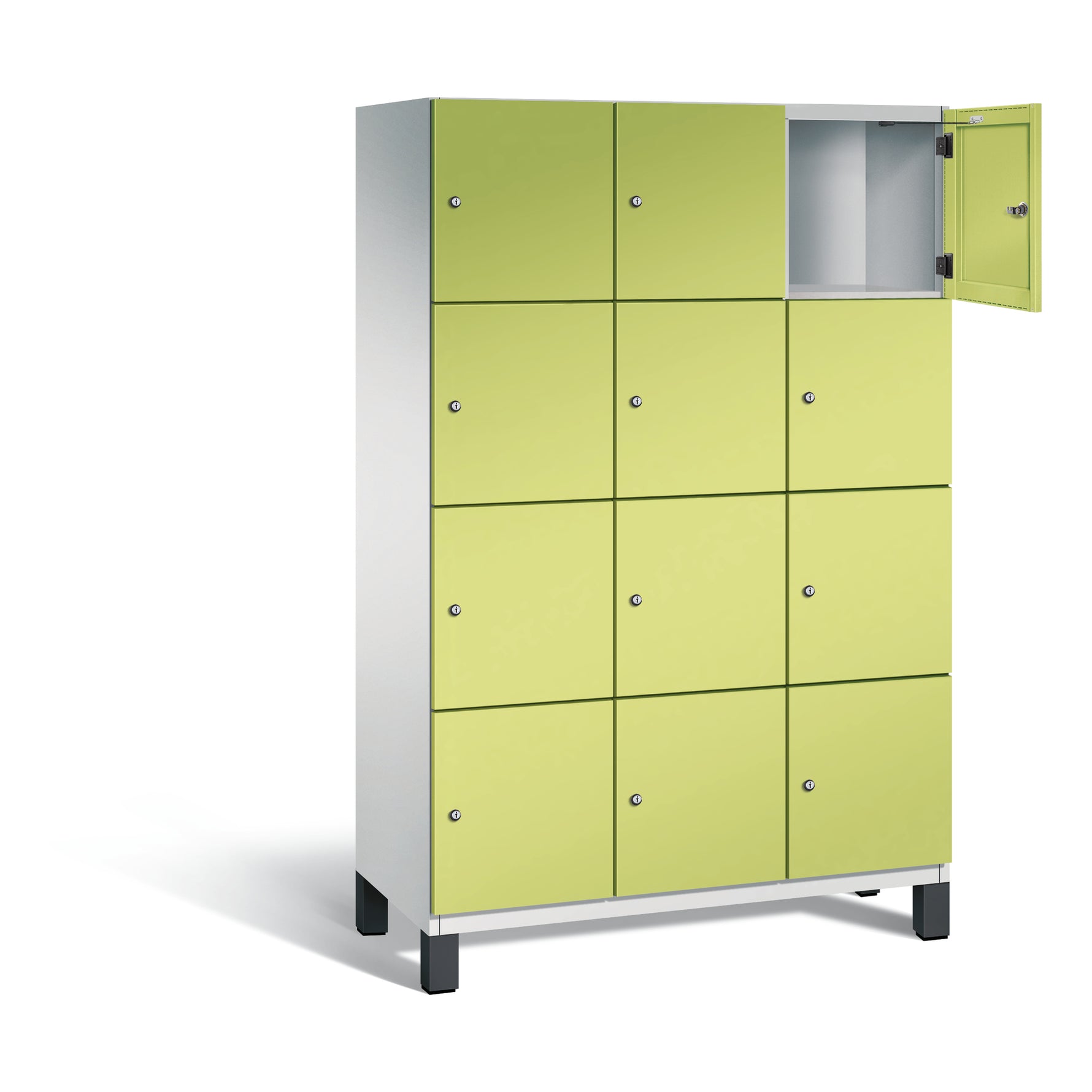 C+P Schließfachschrank Cambio 1.200 x 1.980 x 525 mm (B x H x T) 12 Fächer lichtgrau – Produktbild 4