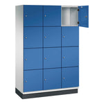 C+P Schließfachschrank Cambio mit Sockel 1.200 x 1.950 x 525 mm (B x H x T) 12 Fächer lichtgrau