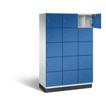 C+P Schließfachschrank Cambio mit Sockel 1.200 x 1.950 x 525 mm (B x H x T) 15 Fächer lichtgrau – Produktbild 2