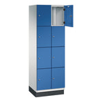 C+P Schließfachschrank Cambio mit Sockel 600 x 1.950 x 525 mm (B x H x T) 8 Fächer lichtgrau – Produktbild 2