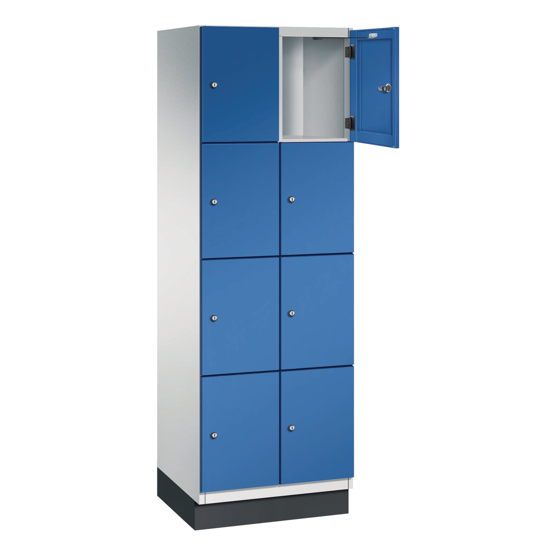 C+P Schließfachschrank Cambio mit Sockel 600 x 1.950 x 525 mm (B x H x T) 8 Fächer lichtgrau – Produktbild 2