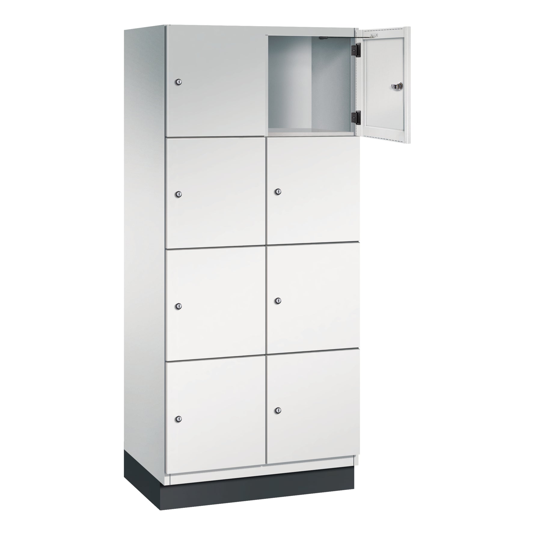 C+P Schließfachschrank Cambio mit Sockel 800 x 1.950 x 525 mm (B x H x T) 8 Fächer lichtgrau – Produktbild 5