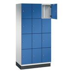 C+P Schließfachschrank Cambio mit Sockel 900 x 1.950 x 525 mm (B x H x T) 12 Fächer lichtgrau – Produktbild 2