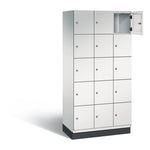 C+P Schließfachschrank Cambio mit Sockel 900 x 1.950 x 525 mm (B x H x T) 15 Fächer lichtgrau – Produktbild 5