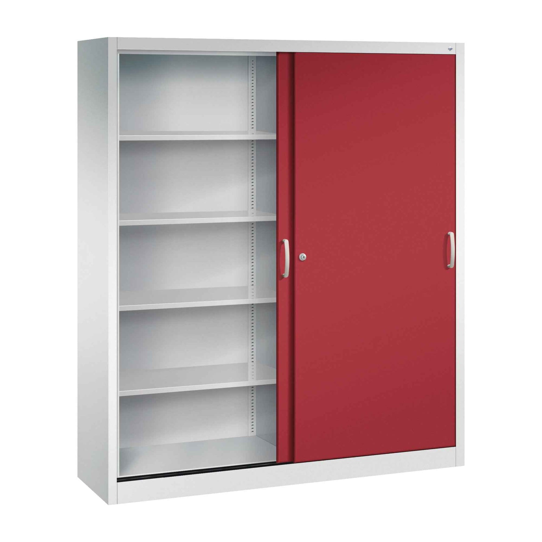 C+P Schiebetürenschrank Acurado 2 x 5 Ordnerhöhen 1.600 x 1.950 x 400 mm (B x H x T) lichtgrau