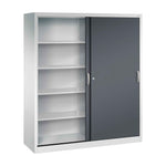 C+P Schiebetürenschrank Acurado 2 x 5 Ordnerhöhen 1.600 x 1.950 x 500 mm (B x H x T) lichtgrau