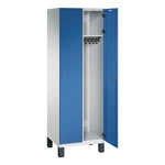 C+P Kleiderspind Cambio mit Standfuß 600 x 1.980 x 525 mm (B x H x T) 2 Abteile lichtgrau