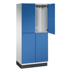C+P Kleiderspind Cambio 4 Fächer mit Sockel 800 x 1.950 x 525 mm (B x H x T) lichtgrau