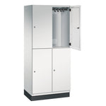 C+P Kleiderspind Cambio 4 Fächer mit Sockel 800 x 1.950 x 525 mm (B x H x T) lichtgrau – Produktbild 5