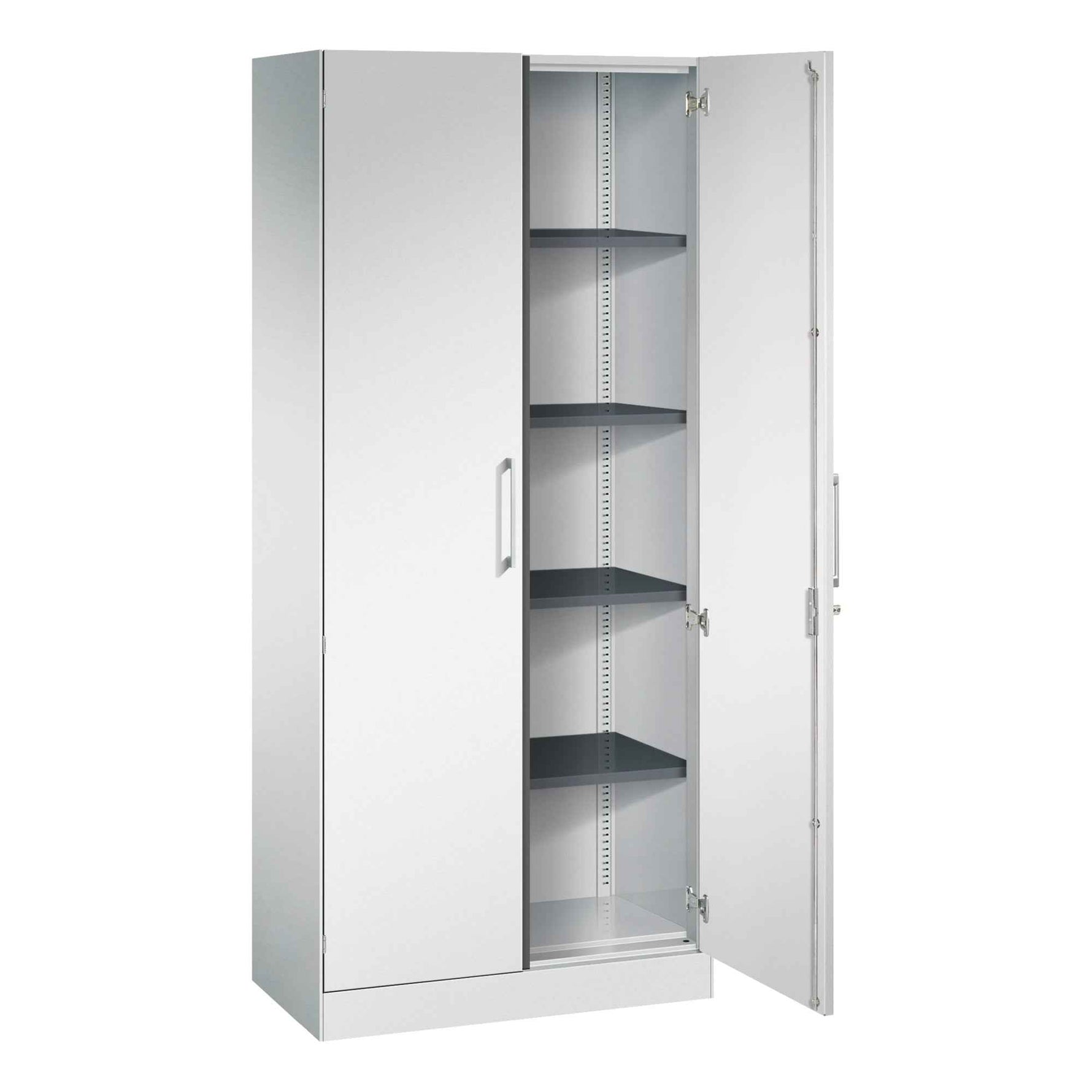 C+P Flügeltürenschrank Asisto 800 x 1.980 x 435 mm (B x H x T) lichtgrau
