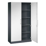 C+P Flügeltürenschrank Asisto 1.000 x 1.980 x 435 mm (B x H x T) schwarzgrau