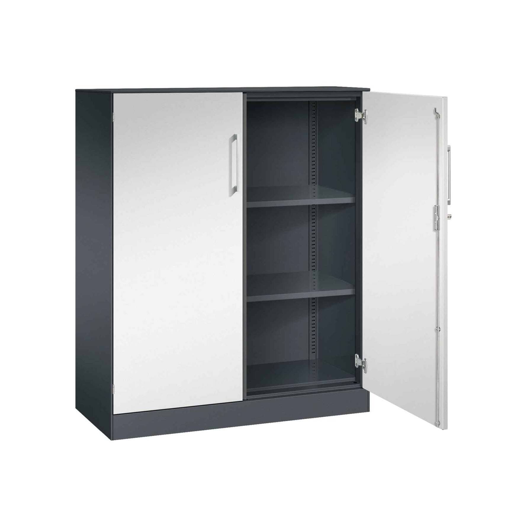 C+P Flügeltürenschrank Asisto 1.000 x 1.310 x 435 mm (B x H x T) schwarzgrau
