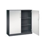 C+P Flügeltürenschrank Asisto 1.200 x 1.310 x 435 mm (B x H x T) schwarzgrau – Produktbild 3