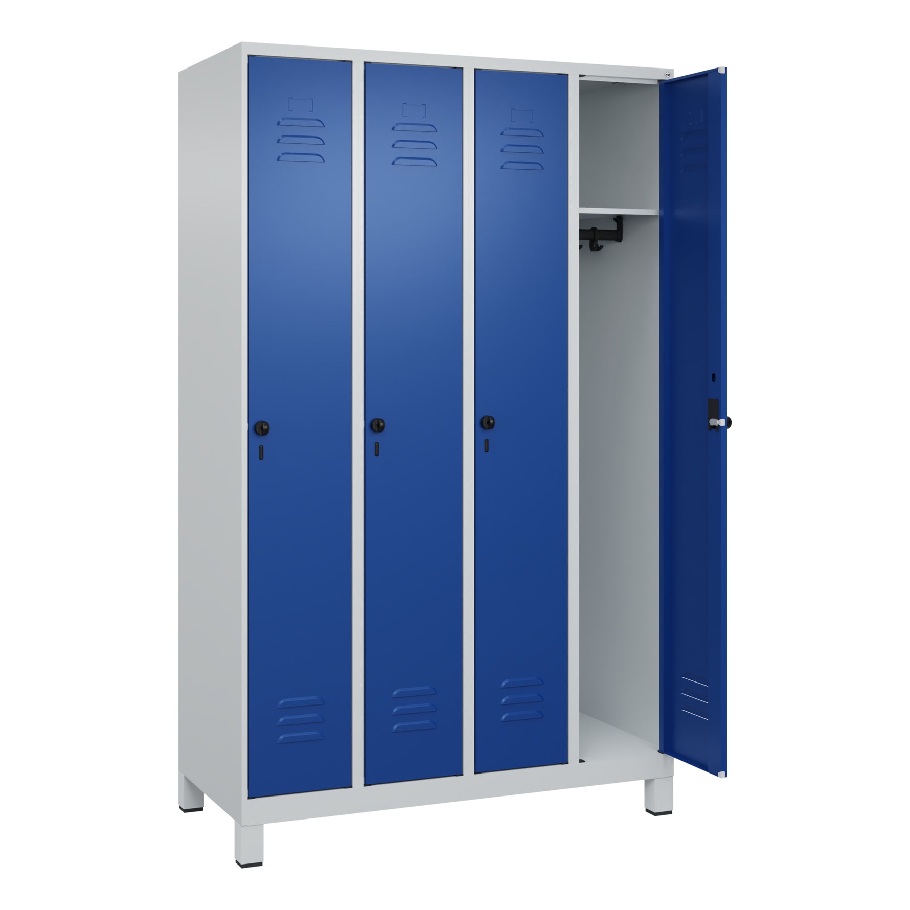 C+P Kleiderspind Classic PLUS mit Standfuß 1.200 x 1.950 x 500 mm (B x H x T) lichtgrau – Produktbild 2