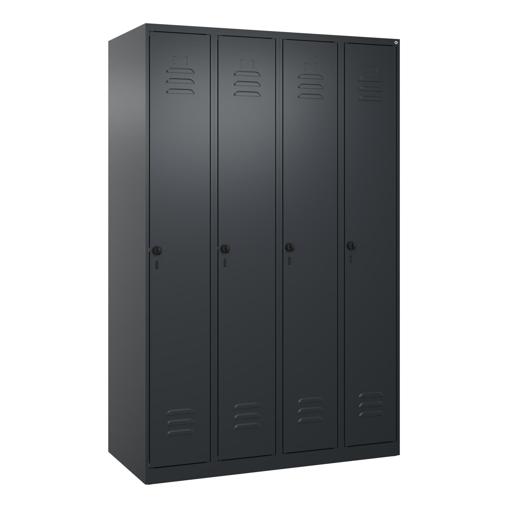 C+P Kleiderspind Classic PLUS mit Sockel 1.200 x 1.850 x 500 mm (B x H x T) schwarzgrau – Produktbild 4