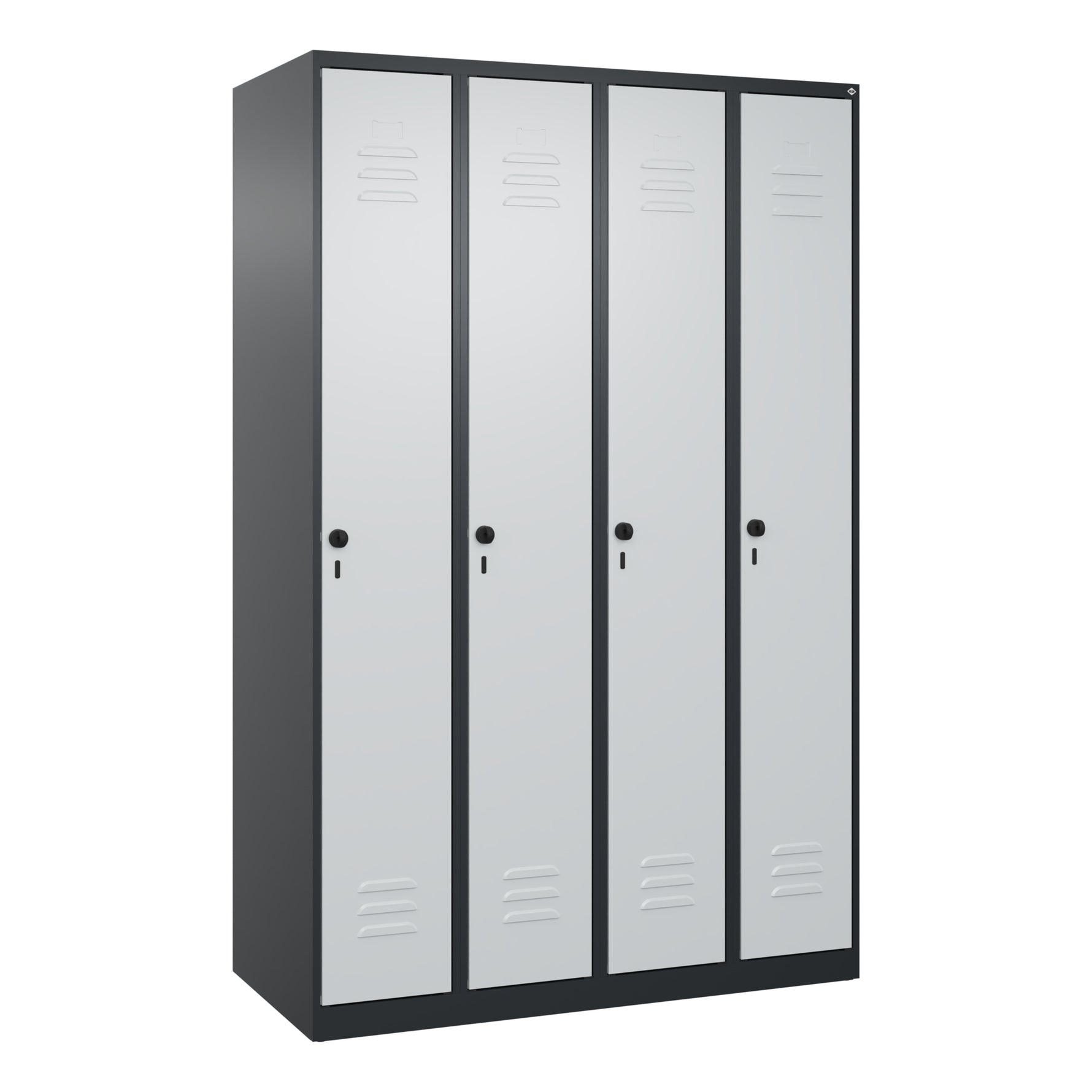 C+P Kleiderspind Classic PLUS mit Sockel 1.200 x 1.850 x 500 mm (B x H x T) schwarzgrau – Produktbild 2
