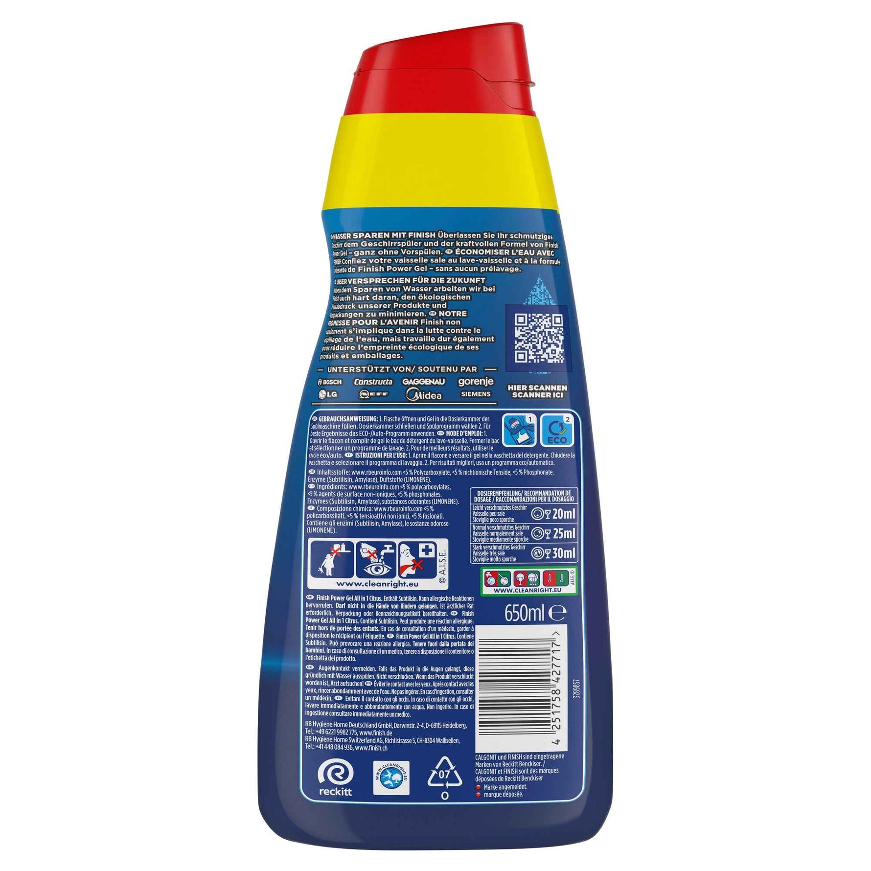 FINISH Maschinengeschirrspülmittel Power All in 1 Gel Citrus